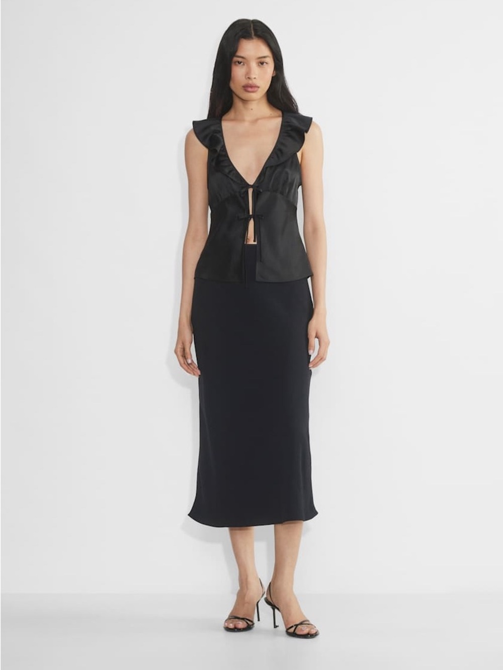 Wilfred Tonka Satin Blouse in Black Size M